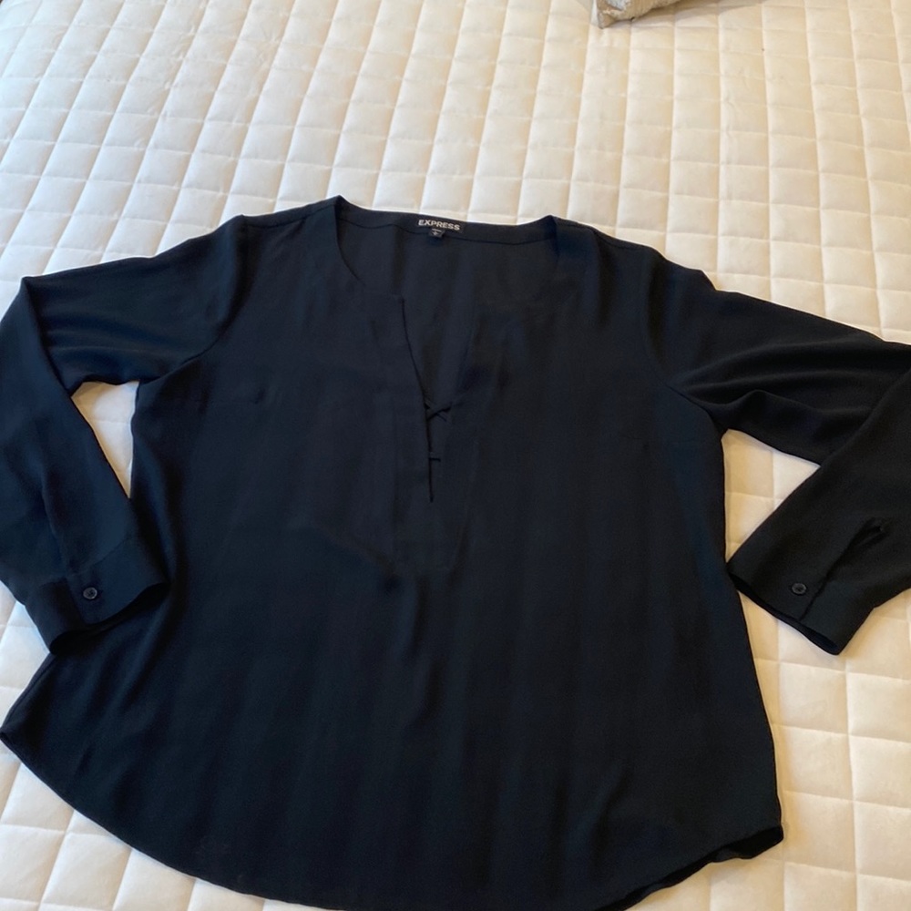Express v with x neck blouse